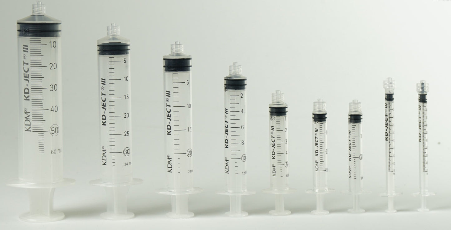 Spruta luer lock centrisk olika storlekar