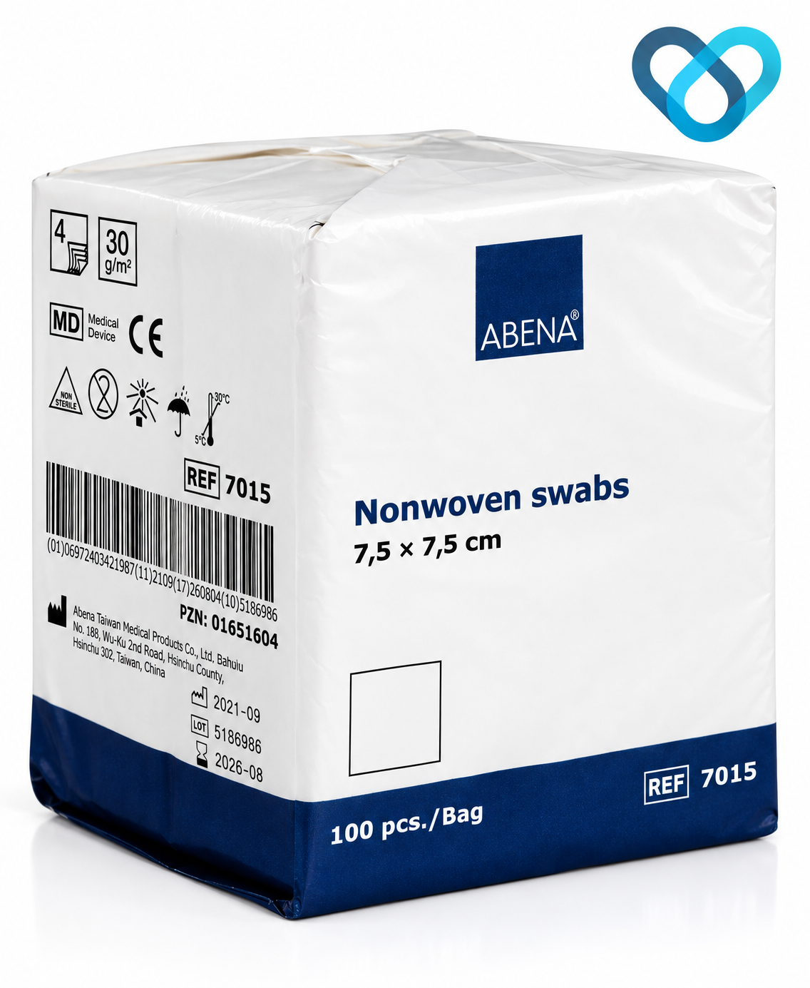 Compress nonwoven white 4-layer 7.5×7.5